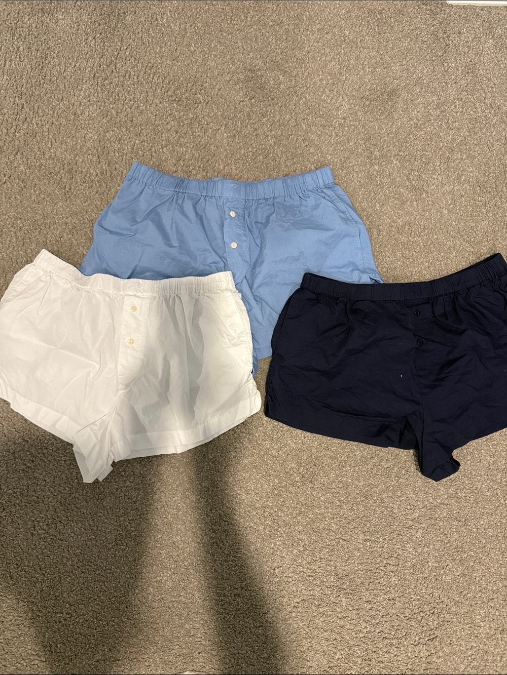 J. Crew Cotton Poplin Boxer Shorts Set of 3
